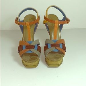 Yves Saint Laurent Tribute suede platform sandals